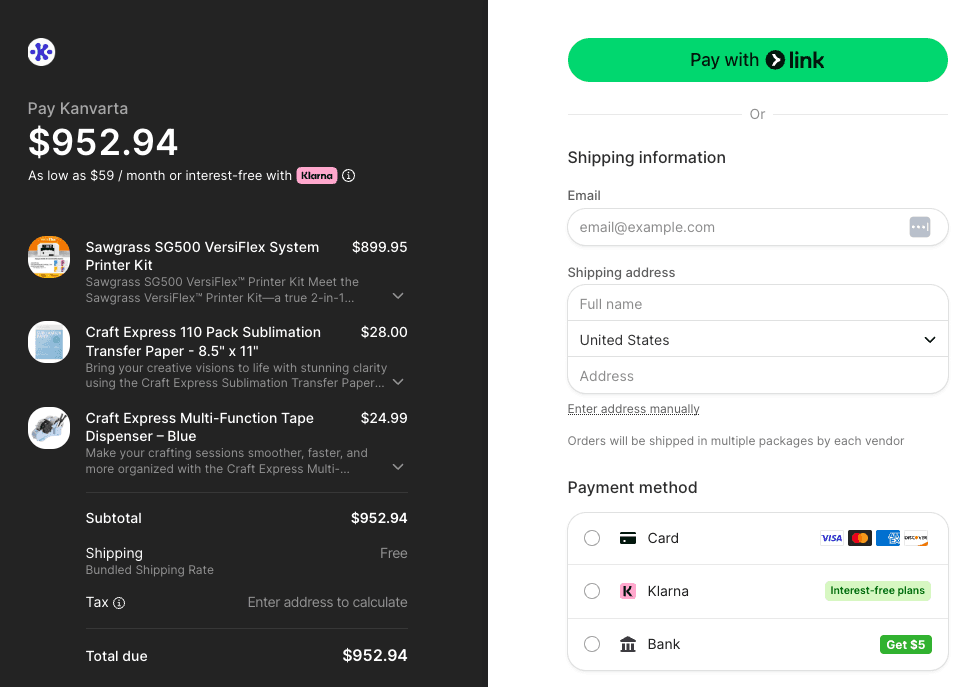 Kanvarta Checkout Flow