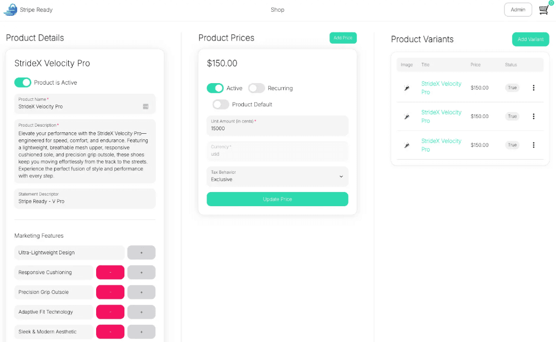 StripeReady Checkout Experience